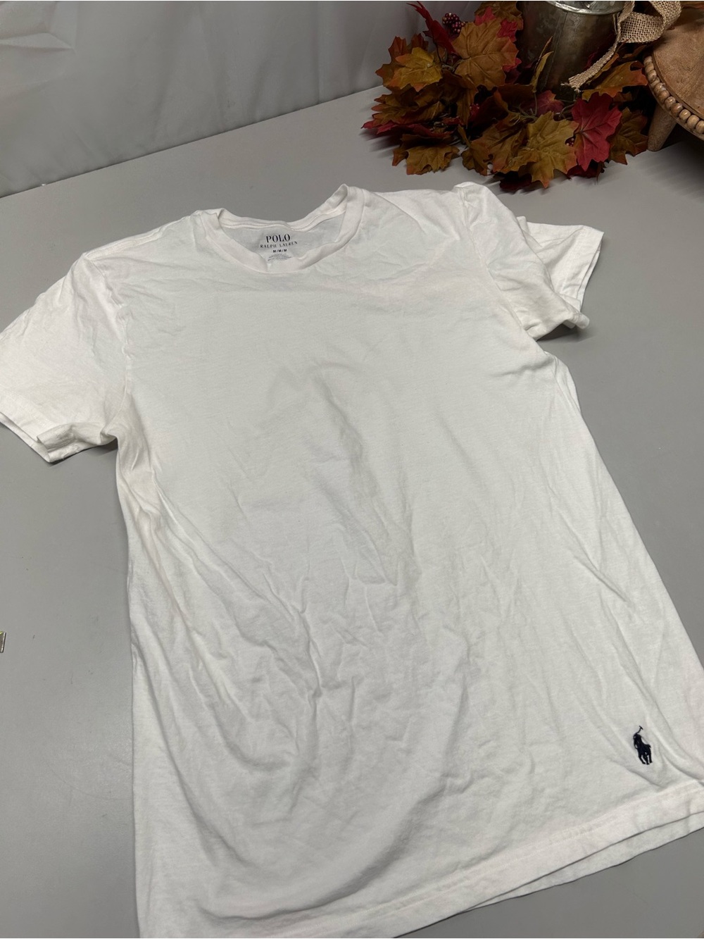 Polo by Ralph Lauren White Crewneck Tee with Navy Pony